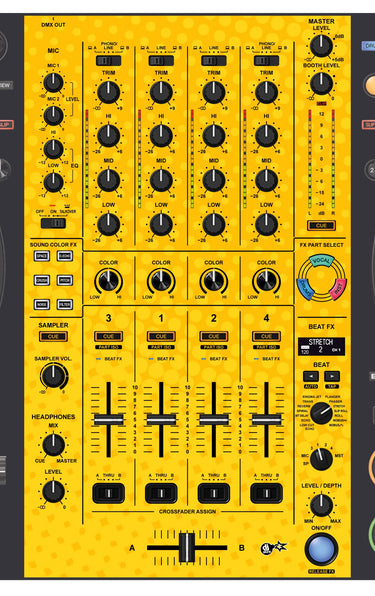 Pioneer DJ DDJ FLX10 MIXER Skin Gradienter Yellow